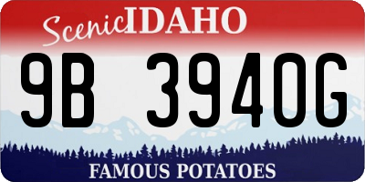ID license plate 9B3940G