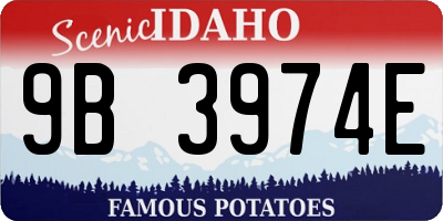 ID license plate 9B3974E