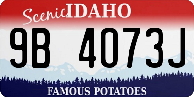 ID license plate 9B4073J