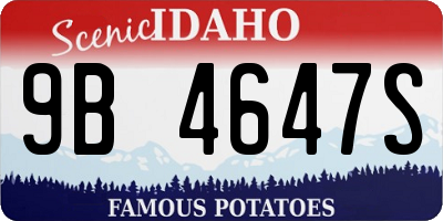 ID license plate 9B4647S