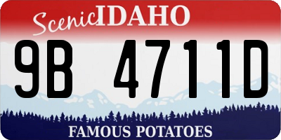 ID license plate 9B4711D