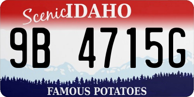 ID license plate 9B4715G