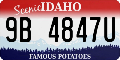ID license plate 9B4847U