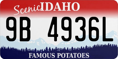 ID license plate 9B4936L
