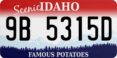 ID license plate 9B5315D