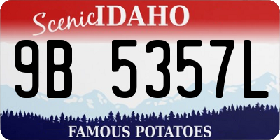 ID license plate 9B5357L