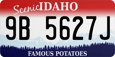 ID license plate 9B5627J