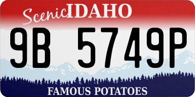 ID license plate 9B5749P