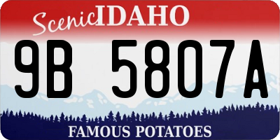 ID license plate 9B5807A