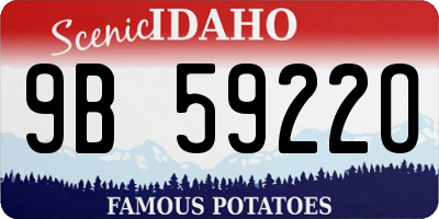 ID license plate 9B5922O