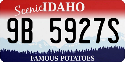 ID license plate 9B5927S