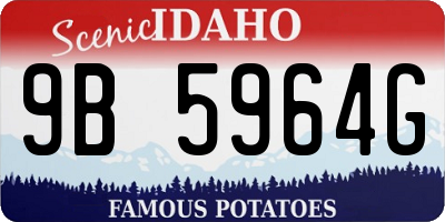 ID license plate 9B5964G