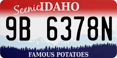 ID license plate 9B6378N