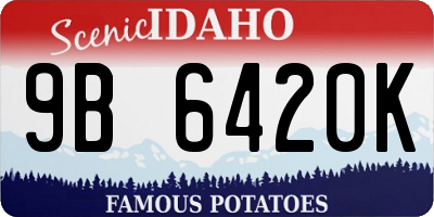 ID license plate 9B6420K