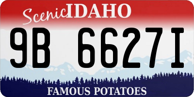 ID license plate 9B6627I