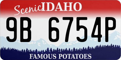 ID license plate 9B6754P