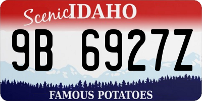 ID license plate 9B6927Z