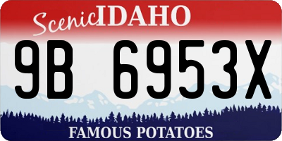 ID license plate 9B6953X