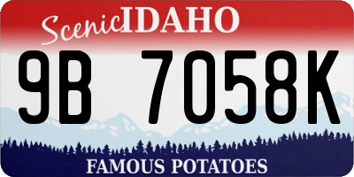 ID license plate 9B7058K