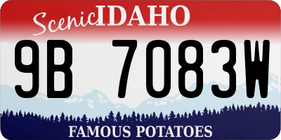 ID license plate 9B7083W