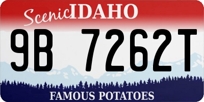 ID license plate 9B7262T