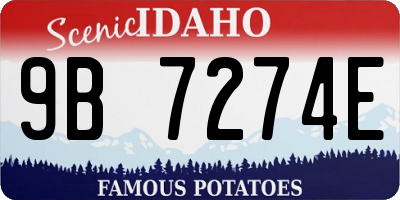 ID license plate 9B7274E