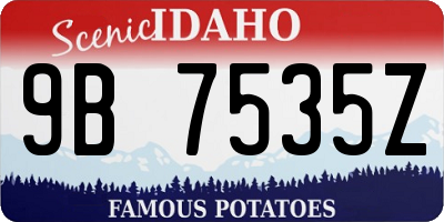 ID license plate 9B7535Z