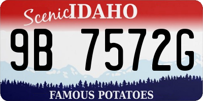 ID license plate 9B7572G
