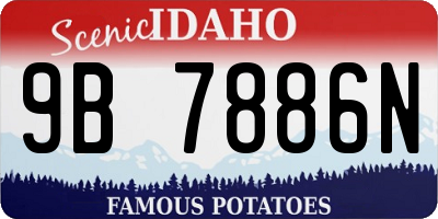 ID license plate 9B7886N