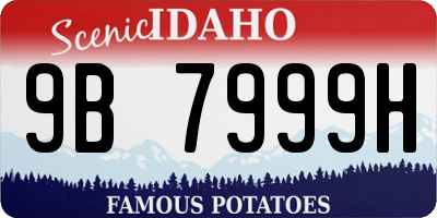 ID license plate 9B7999H