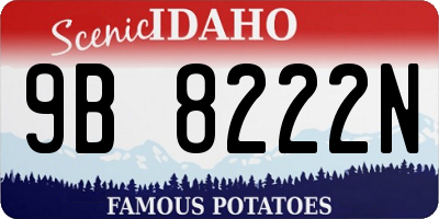 ID license plate 9B8222N