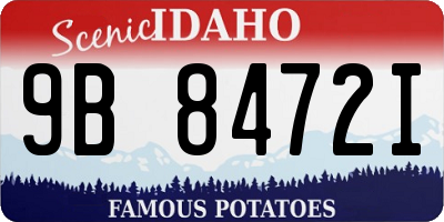 ID license plate 9B8472I