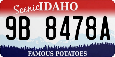 ID license plate 9B8478A