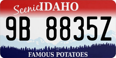 ID license plate 9B8835Z