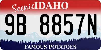 ID license plate 9B8857N