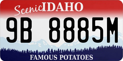 ID license plate 9B8885M