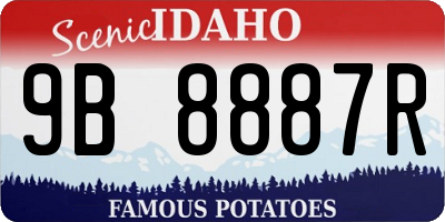 ID license plate 9B8887R
