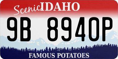 ID license plate 9B8940P