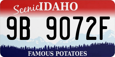 ID license plate 9B9072F