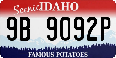 ID license plate 9B9092P