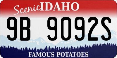 ID license plate 9B9092S