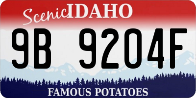 ID license plate 9B9204F