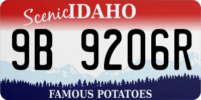 ID license plate 9B9206R