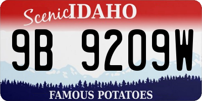 ID license plate 9B9209W