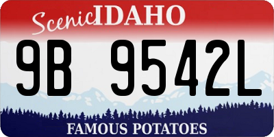 ID license plate 9B9542L