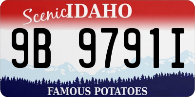 ID license plate 9B9791I