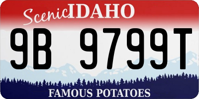ID license plate 9B9799T