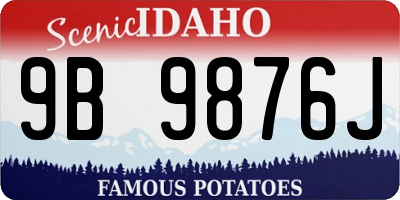 ID license plate 9B9876J