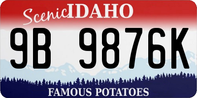 ID license plate 9B9876K