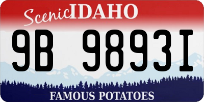 ID license plate 9B9893I